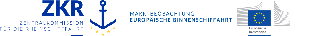 logo couplé de la CCNR, de l'observation du marché du Rhin et de la CE
