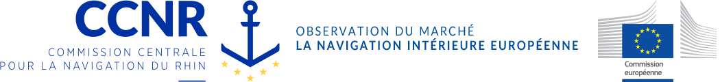 logo couplé de la CCNR, de l'observation du marché du Rhin et de la CE